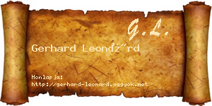 Gerhard Leonárd névjegykártya